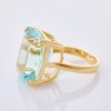 18ct Yellow Gold, Modern, 26.82ct Cushion Cut Aquamarine Ring - As new - 2