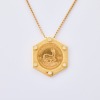 18ct Yellow Gold, Diamond Set, 1980 Krugerrand Coin Pendant on 9ct Yellow Gold 50cm Snake Chain
