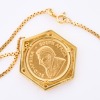 18ct Yellow Gold, Diamond Set, 1980 Krugerrand Coin Pendant on 9ct Yellow Gold 50cm Snake Chain - 2