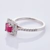 18ct White Gold, Modern, 1.02ct Ruby / .34ct Diamond Ring - Near new - 2