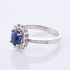 18ct White Gold, Modern, 1.47ct Oval Sapphire / .41ct Diamond Ring - Near new - 2