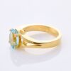 18ct Yellow Gold, Modern, Oval Aquamarine Ring - 2