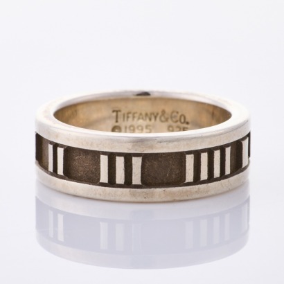 Tiffany & Co, Sterling Silver Atlas Ring with Box