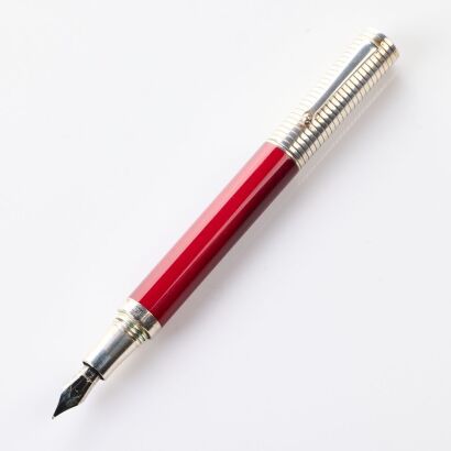 Montegrappa, Espressione Duetto Red / Silver Fountain Pen with Box