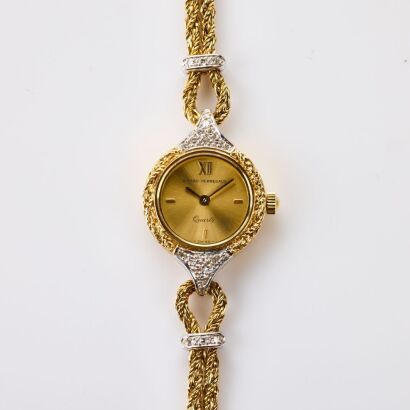 18ct Yellow Gold, 19mm Girard-Perregaux Ladies Diamond Cocktail Quartz Wristwatch