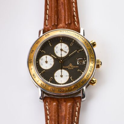 Stainless Steel, 37mm Baume et Mercier, Baumatic Transpacific Chronograph Wristwatch