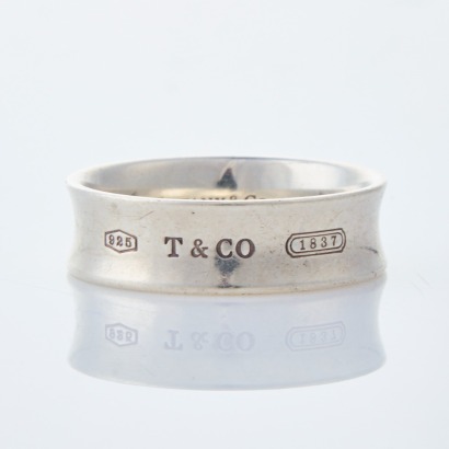 Tiffany & Co, Sterling Silver "1837" Ring with Box