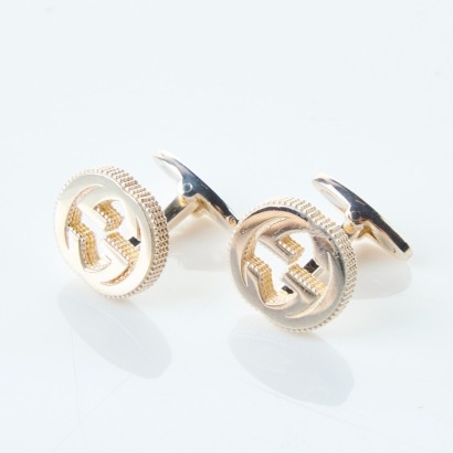 Gucci, Interlocking "G" Sterling Silver Cufflinks