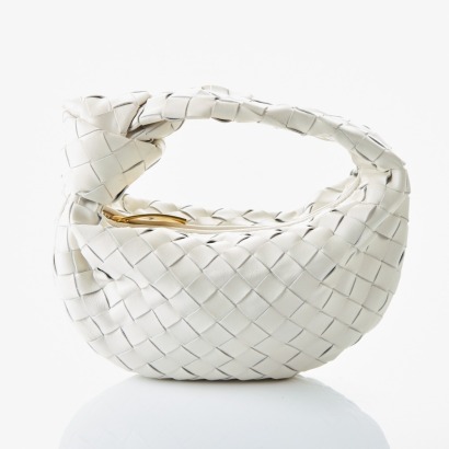 Bottega Veneta, Jodie White Intrecciato Leather Knot Bag