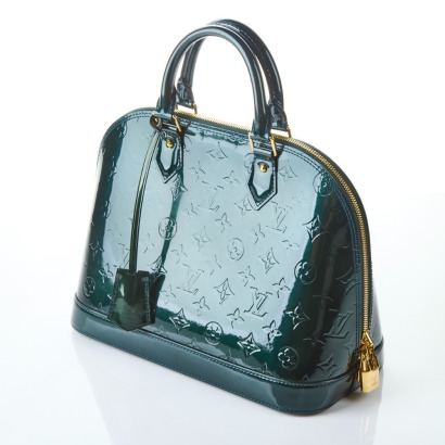 Louis Vuitton, Bleu Nuit Monogram Vernis Alma Bag