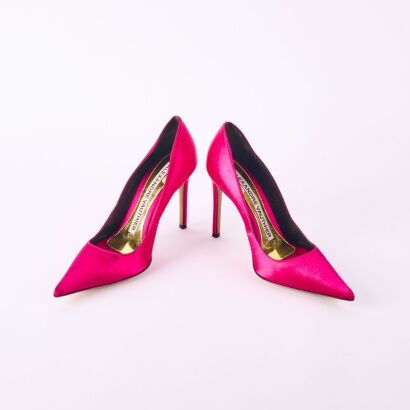 Alexandre Vauthier, Alex Fuschia Pink Satin Pumps, Size 37, As New with Box