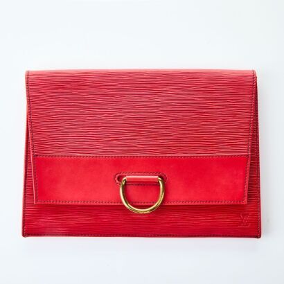 Louis Vuitton, Red Epi Leather Iena Clutch
