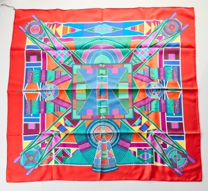 Hermes, L'Art Indien des Plaines 100% Silk Scarf with Box - As new