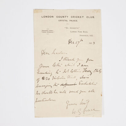 A Signed Letter from W.G. Grace