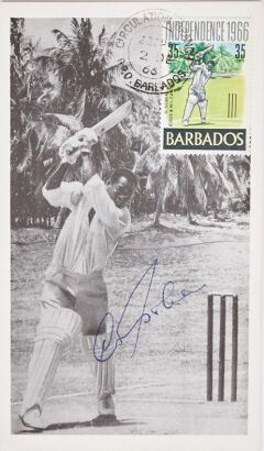 A Gary Sobers Signed 1966 First Day Card 