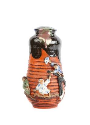 A Sumida Pottery Baluster Export Lamp Base