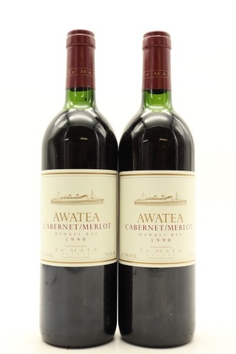 (2) 1990 Te Mata Estate Awatea Cabernets Merlot, Hawke's Bay (US)