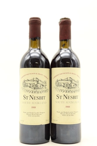 (2) 1988 St Nesbit Cabernet Merlot Petit Verdot, Auckland