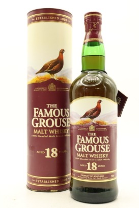 (1) The Famous Grouse 18 Year Old Blended Malt Scotch Whisky, 43% ABV