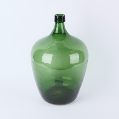 A Brilliant Large Green Glass Vessel