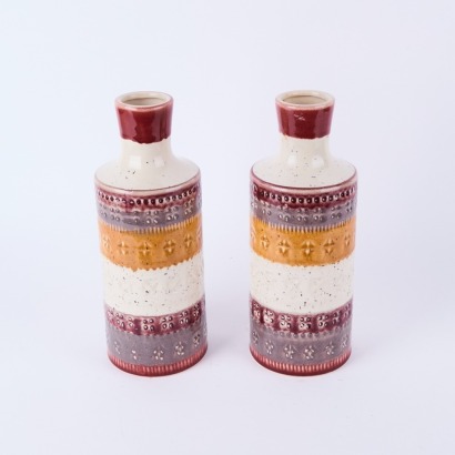 A Pair of Patterned Ceramic Vases