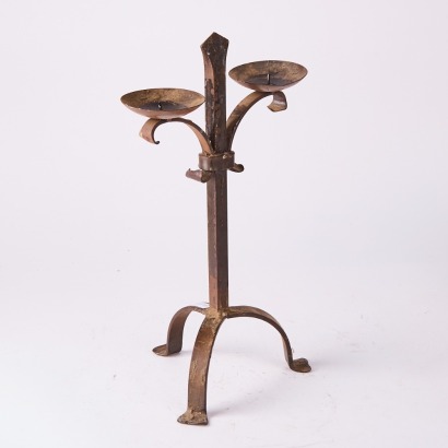 A French Wrought Iron Candle Holder