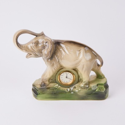 A Vintage Ceramic Elephant Clock