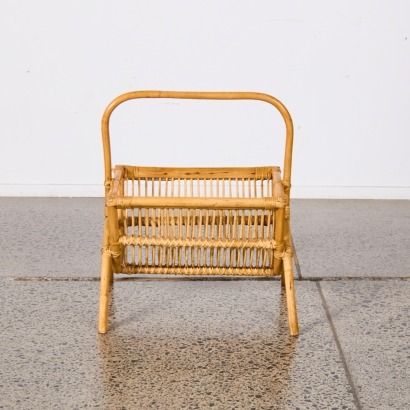 A Rattan Magazine Rack
