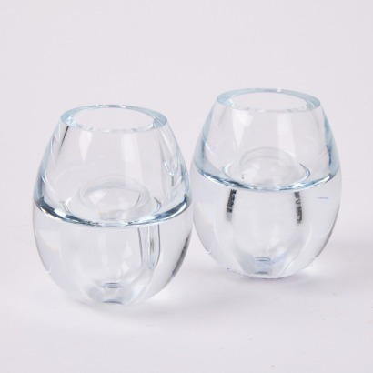 A Pair of Krosno Poland Glass Votives