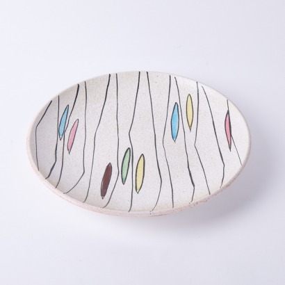 A Crackle Glaze Ceramic Wall Plate, 1950s