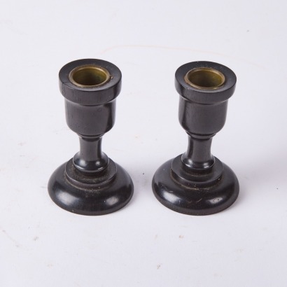 A Pair of Black Taper Candle Holders