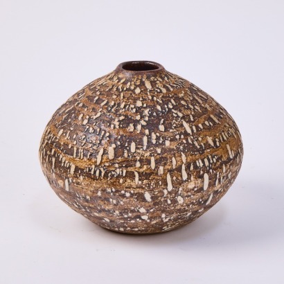 A Stan Jenkins Brown Glazed Ovoid Vase