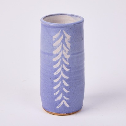 A Barbara Taylor Cylindrical Blue Vase