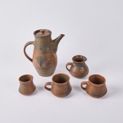 A Set of Ribbed Carl Vendelbosch Jugs, Cups and a Bowl