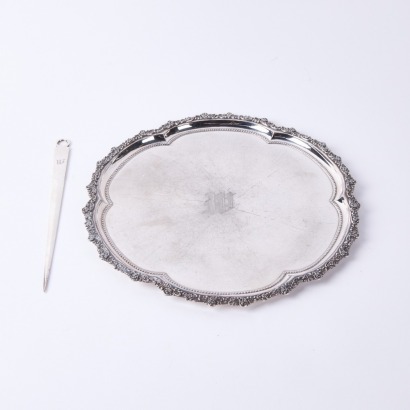A Walker & Hall Silver Plated Tray and Letter Opener