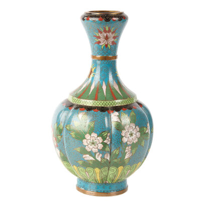 A Chinese Republic Era Cloisonn&eacute; Garlic Vase