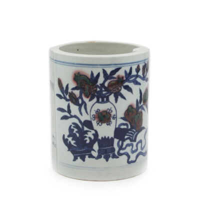 A Chinese Blue and White Brush Pot