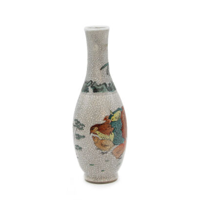 A Chinese Ge-style Famille Verte Vase