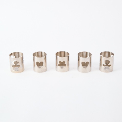 A Set of Five Alessi Napkin Rings