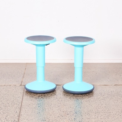 A Pair Of Adjustable Height Wobble Stools