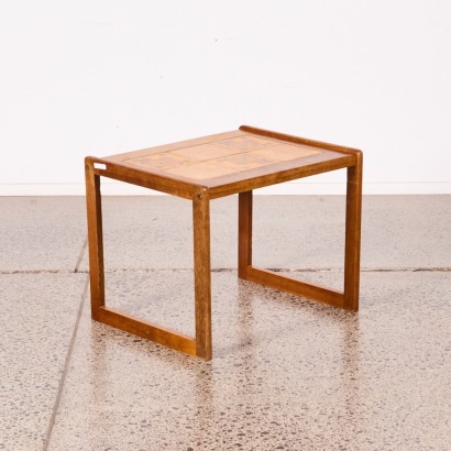 A Mid-Century Tile Top Side Table
