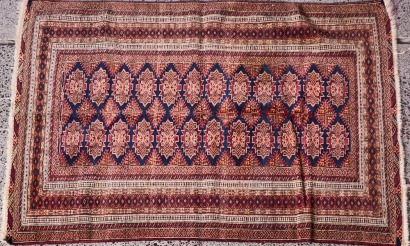 A Hand Knotted Silk Rug