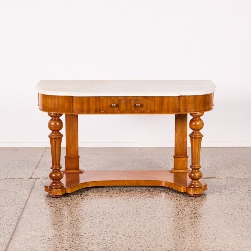 A Late Victorian Mahogany Washstand With A Shaped Marble Top