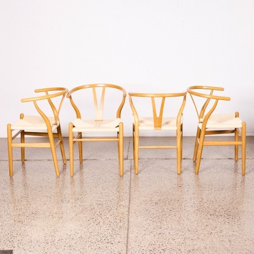 A Set of Four Wishbone Style Cintesi Chairs