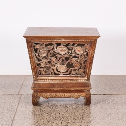 A Solid Burmese Teak Oriental Storage Chest