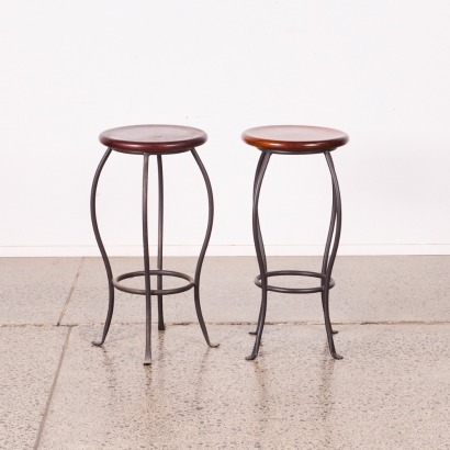 A Pair of Rustic Barstools