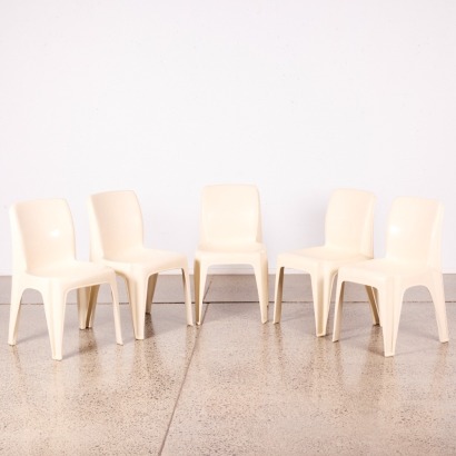 A Set of Five Vintage Sebel Integra Stacker Chairs