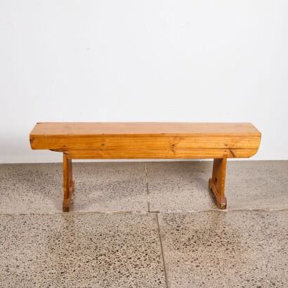 A Wooden Pew Style Bench