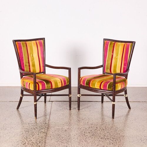 A Pair Of Barbara Barry Mcguire Carver Chairs