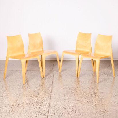 A Set of Four Formed Plywood Chairs